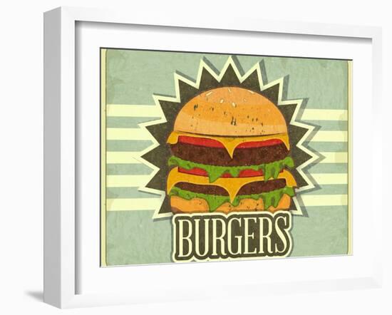 Retro Cover For Fast Food Menu-elfivetrov-Framed Art Print