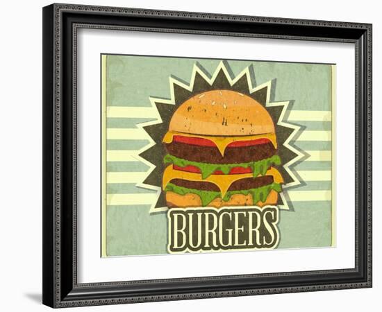 Retro Cover For Fast Food Menu-elfivetrov-Framed Art Print