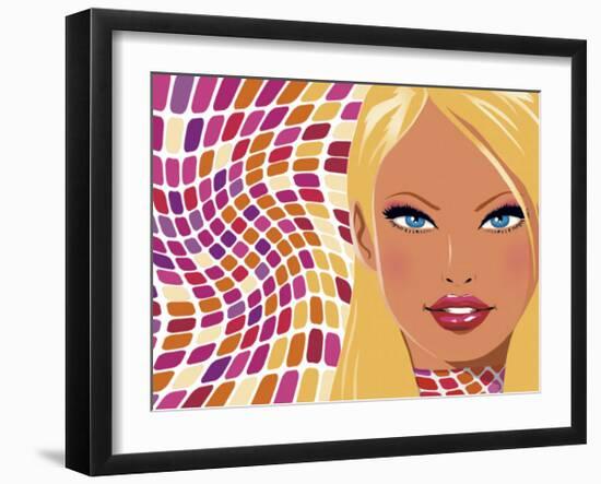 Retro Cubes-Mandy Reinmuth-Framed Art Print