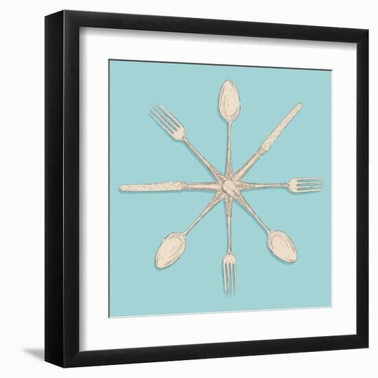 Retro Cutlery-cienpies-Framed Art Print
