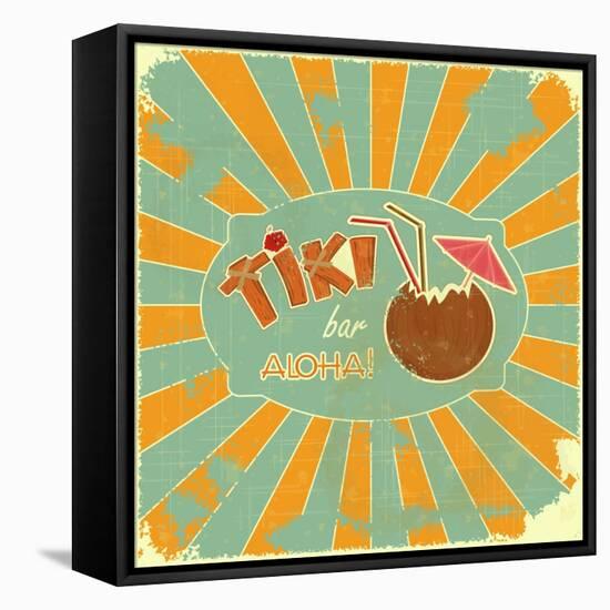 Retro Design Tiki Bar Menu-elfivetrov-Framed Stretched Canvas