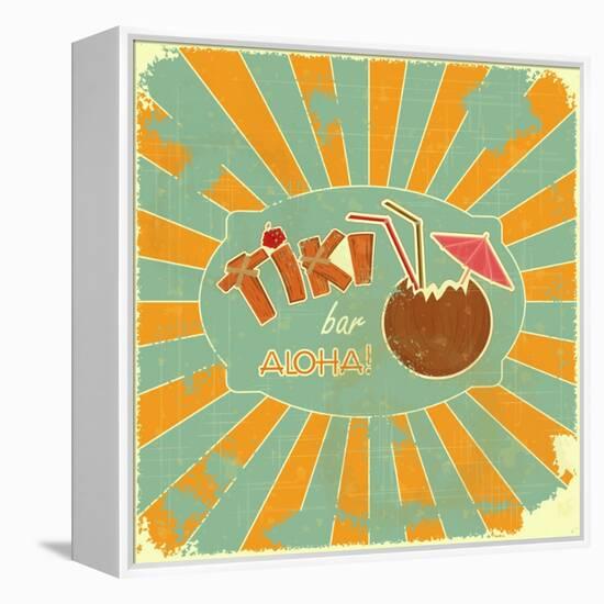 Retro Design Tiki Bar Menu-elfivetrov-Framed Stretched Canvas