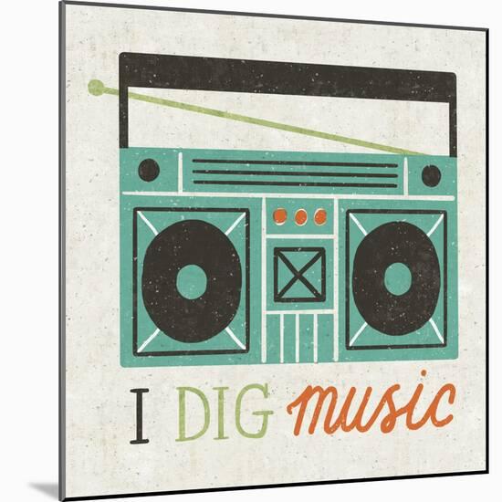 Retro Desktop Boom Box-Michael Mullan-Mounted Art Print