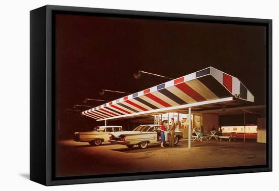 Retro Drive-In-null-Framed Stretched Canvas