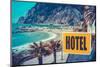Retro Euro Beach Hotel Sign-Mr Doomits-Mounted Photographic Print