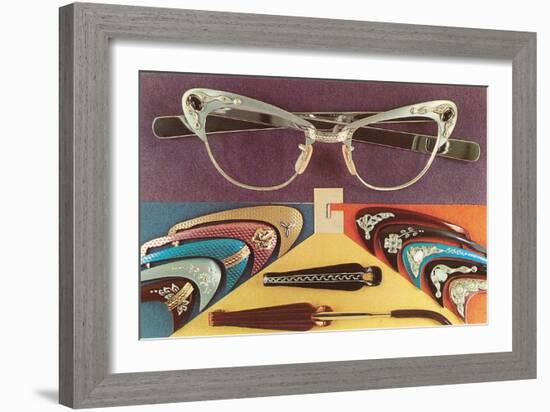 Retro Eyeglasses-null-Framed Art Print