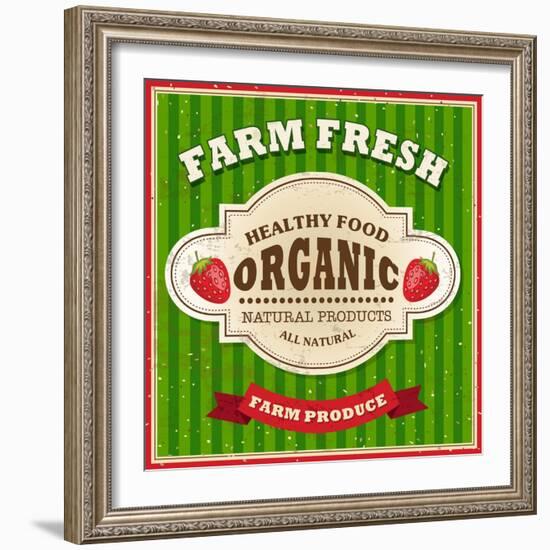 Retro Farm Fresh Poster Design-Catherinecml-Framed Art Print