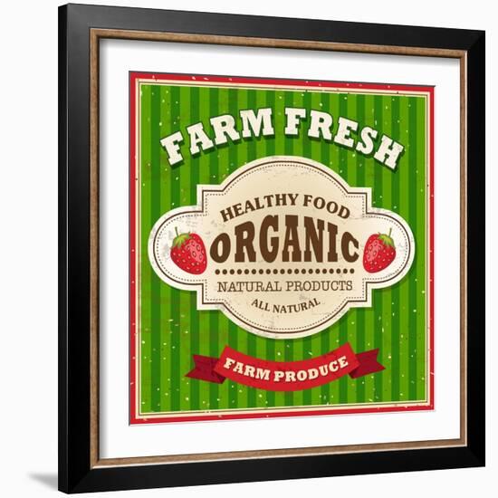 Retro Farm Fresh Poster Design-Catherinecml-Framed Art Print