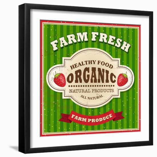 Retro Farm Fresh Poster Design-Catherinecml-Framed Art Print