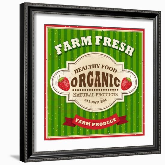 Retro Farm Fresh Poster Design-Catherinecml-Framed Art Print