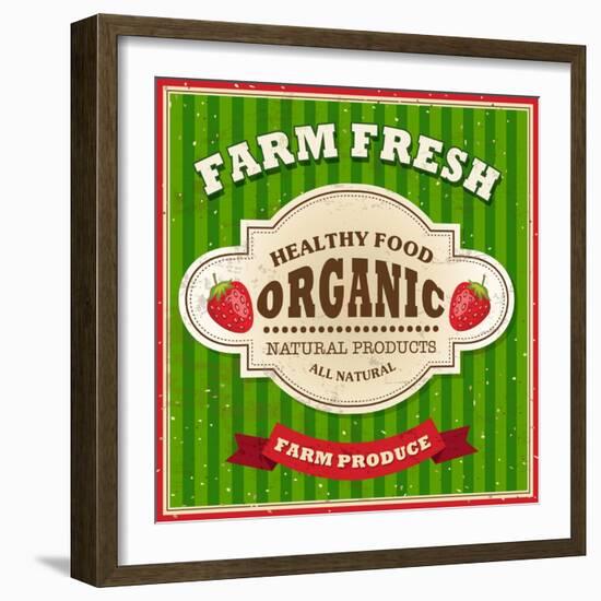 Retro Farm Fresh Poster Design-Catherinecml-Framed Premium Giclee Print