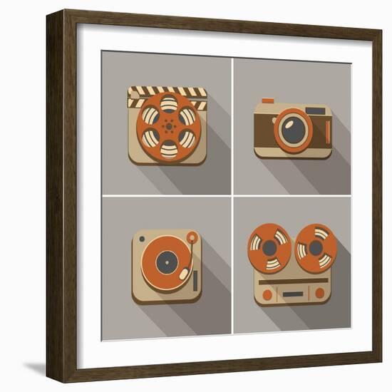 Retro Flat Arts Icon-YasnaTen-Framed Premium Giclee Print