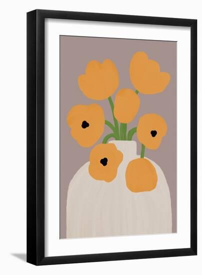 Retro Florals - Pot-Dana Shek-Framed Giclee Print