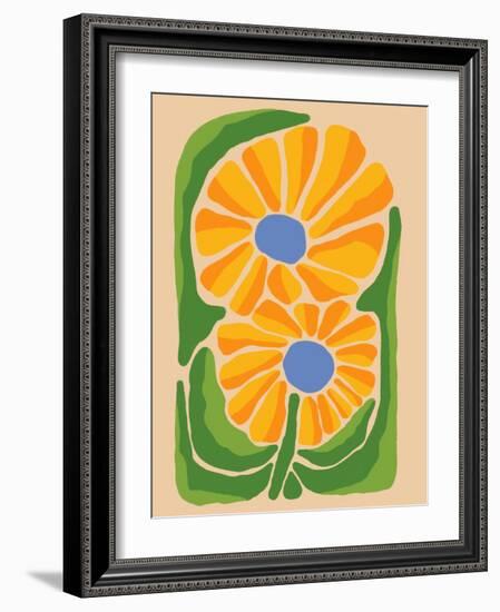 Retro Flower Print V-Dariia Khotenko-Framed Photographic Print