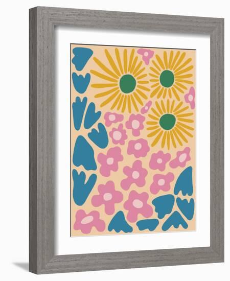 Retro Flower Print VI-Dariia Khotenko-Framed Photographic Print