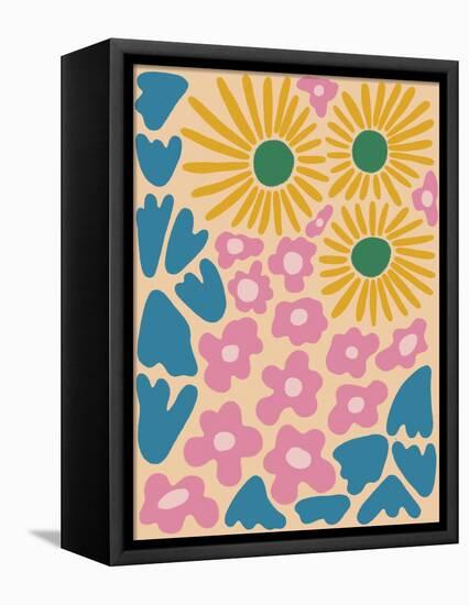 Retro Flower Print VI-Dariia Khotenko-Framed Premier Image Canvas