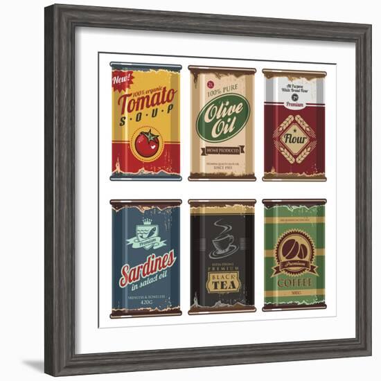 Retro Food Cans Collection-Lukeruk-Framed Premium Giclee Print