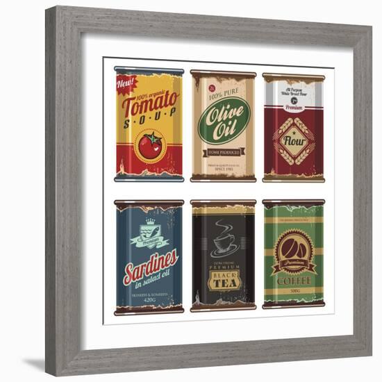 Retro Food Cans Collection-Lukeruk-Framed Premium Giclee Print