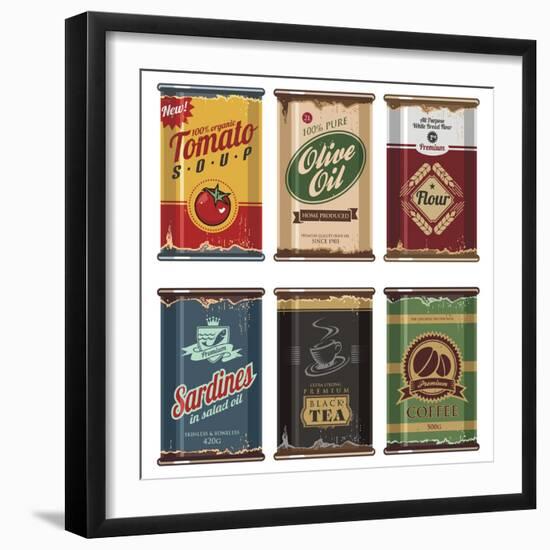 Retro Food Cans Collection-Lukeruk-Framed Premium Giclee Print