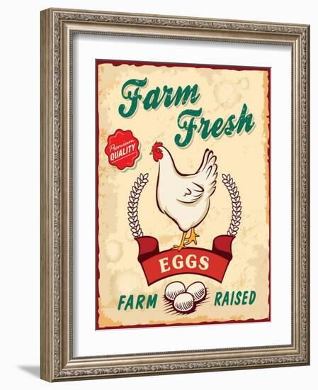 Retro Fresh Eggs Poster Design-Catherinecml-Framed Art Print