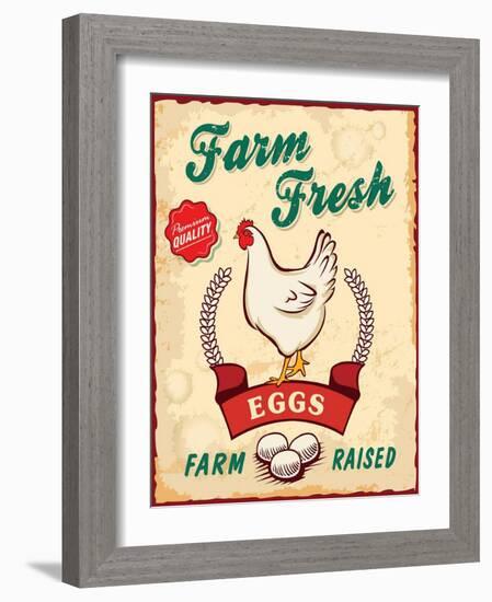 Retro Fresh Eggs Poster Design-Catherinecml-Framed Art Print