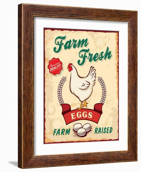 Retro Fresh Eggs Poster Design-Catherinecml-Framed Art Print