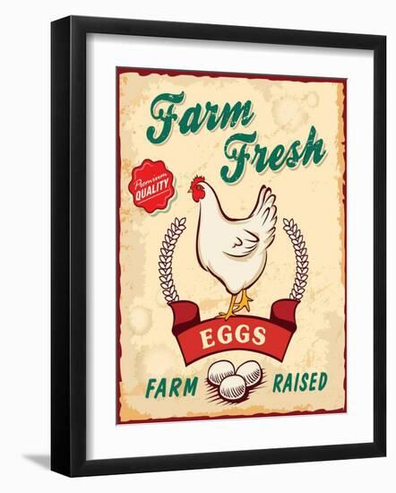 Retro Fresh Eggs Poster Design-Catherinecml-Framed Art Print