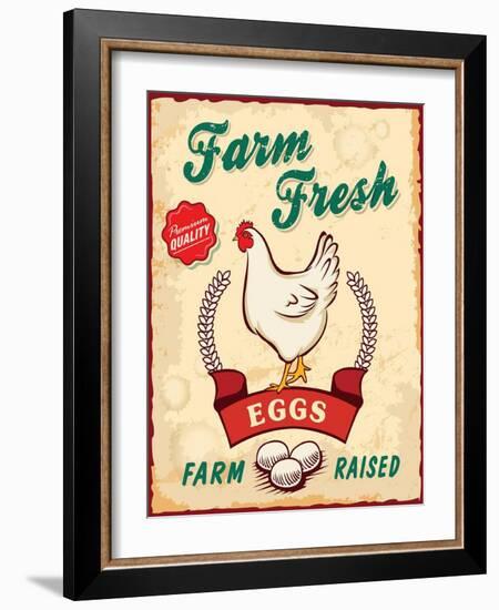 Retro Fresh Eggs Poster Design-Catherinecml-Framed Art Print