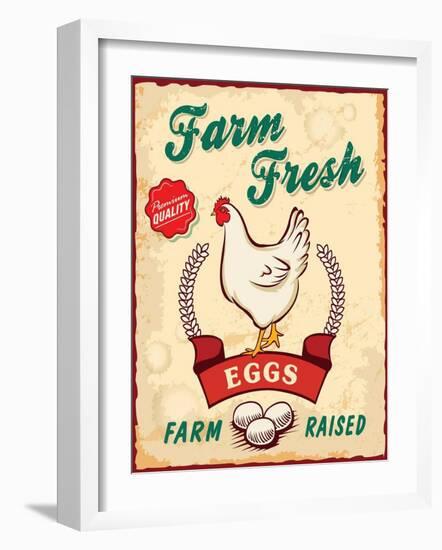 Retro Fresh Eggs Poster Design-Catherinecml-Framed Art Print