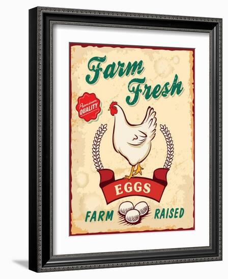 Retro Fresh Eggs Poster Design-Catherinecml-Framed Art Print