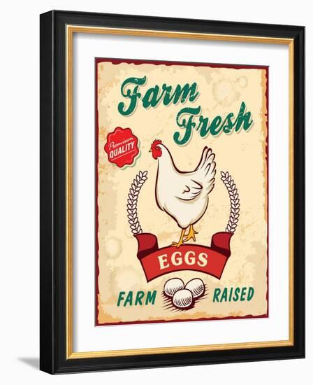 Retro Fresh Eggs Poster Design-Catherinecml-Framed Art Print