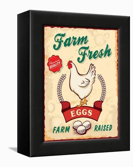 Retro Fresh Eggs Poster Design-Catherinecml-Framed Stretched Canvas