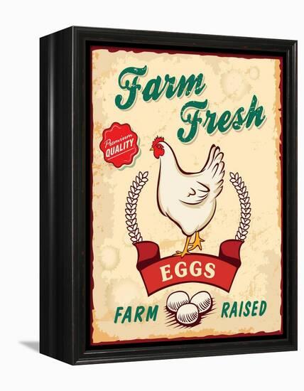 Retro Fresh Eggs Poster Design-Catherinecml-Framed Stretched Canvas