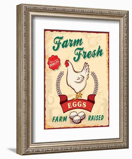 Retro Fresh Eggs Poster Design-Catherinecml-Framed Art Print