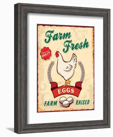 Retro Fresh Eggs Poster Design-Catherinecml-Framed Art Print