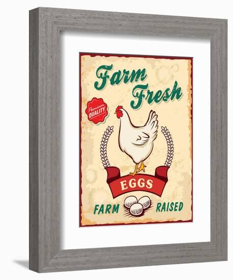 Retro Fresh Eggs Poster Design-Catherinecml-Framed Art Print