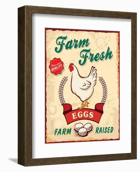 Retro Fresh Eggs Poster Design-Catherinecml-Framed Art Print