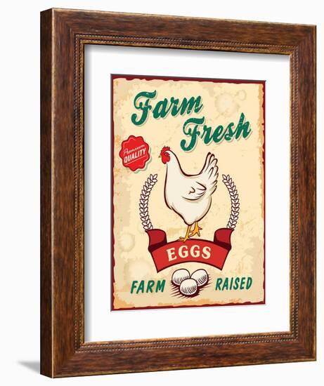 Retro Fresh Eggs Poster Design-Catherinecml-Framed Art Print