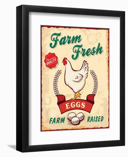 Retro Fresh Eggs Poster Design-Catherinecml-Framed Art Print