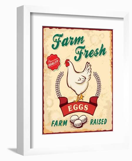 Retro Fresh Eggs Poster Design-Catherinecml-Framed Art Print