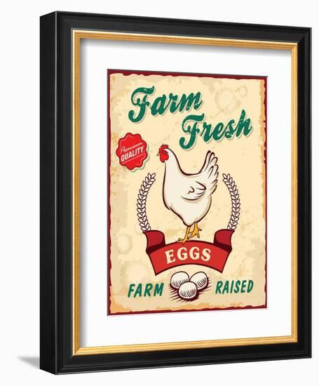 Retro Fresh Eggs Poster Design-Catherinecml-Framed Art Print