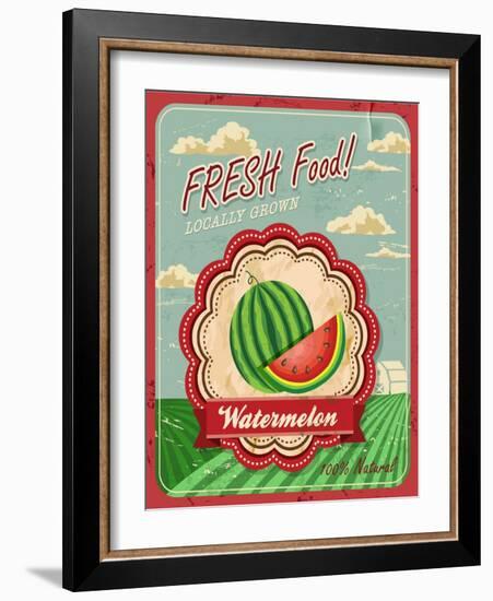 Retro Fresh Food Poster Design-Catherinecml-Framed Art Print