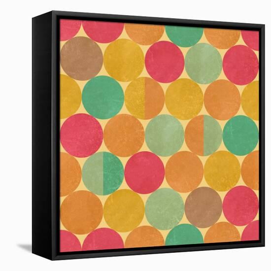 Retro Geometric Seamless Pattern With Seamless Texture-Heizel-Framed Stretched Canvas