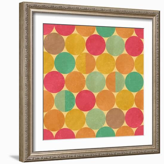 Retro Geometric Seamless Pattern With Seamless Texture-Heizel-Framed Art Print