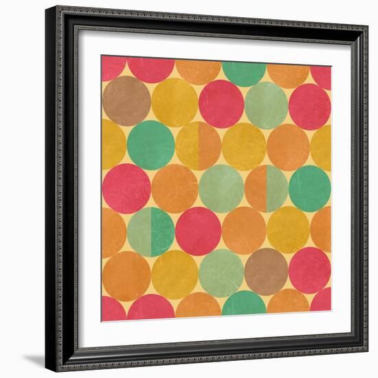 Retro Geometric Seamless Pattern With Seamless Texture-Heizel-Framed Art Print