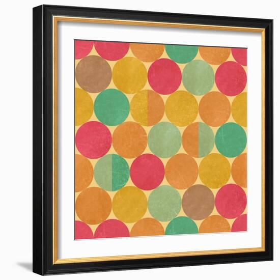 Retro Geometric Seamless Pattern With Seamless Texture-Heizel-Framed Art Print