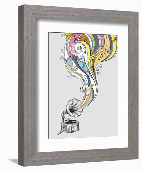 Retro Gramophone-bioraven-Framed Premium Giclee Print