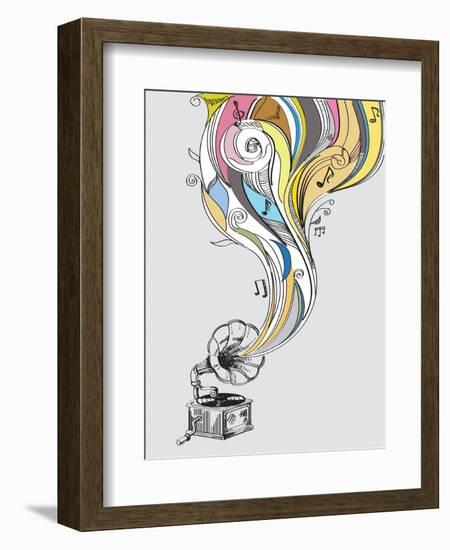 Retro Gramophone-bioraven-Framed Premium Giclee Print