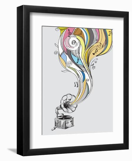 Retro Gramophone-bioraven-Framed Premium Giclee Print