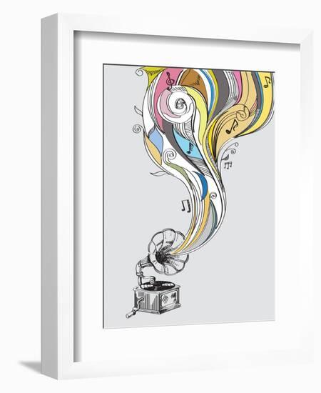 Retro Gramophone-bioraven-Framed Premium Giclee Print